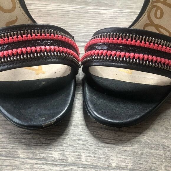 Revolve Sam Edelman Alton Black/Red Zipper leather heel - Picture 8 of 8